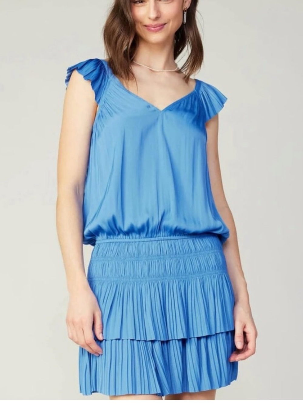 Current Air womans Blue Pleated Mini Dress size M